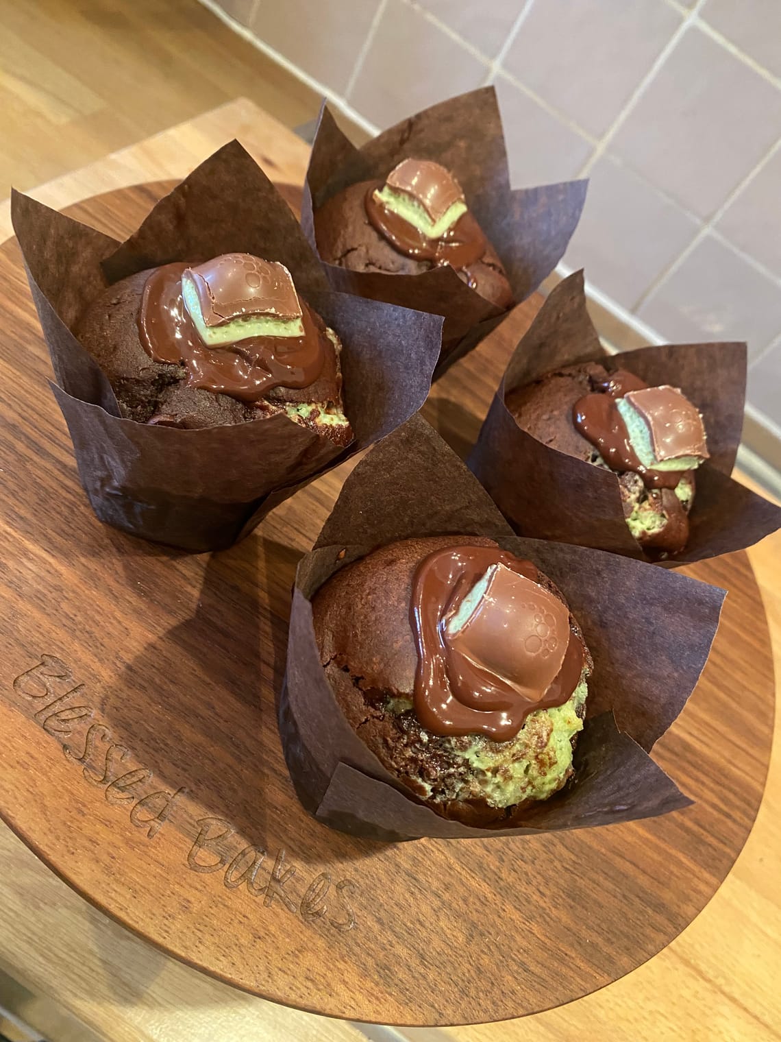 Mint chocolate chip muffins